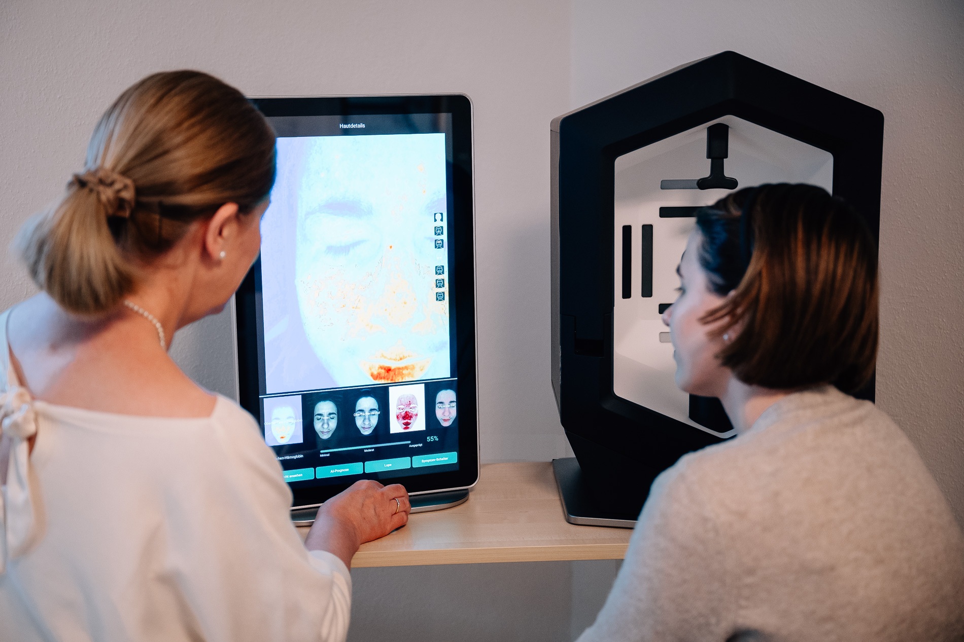 Hautbilder auf Analysebildschirm