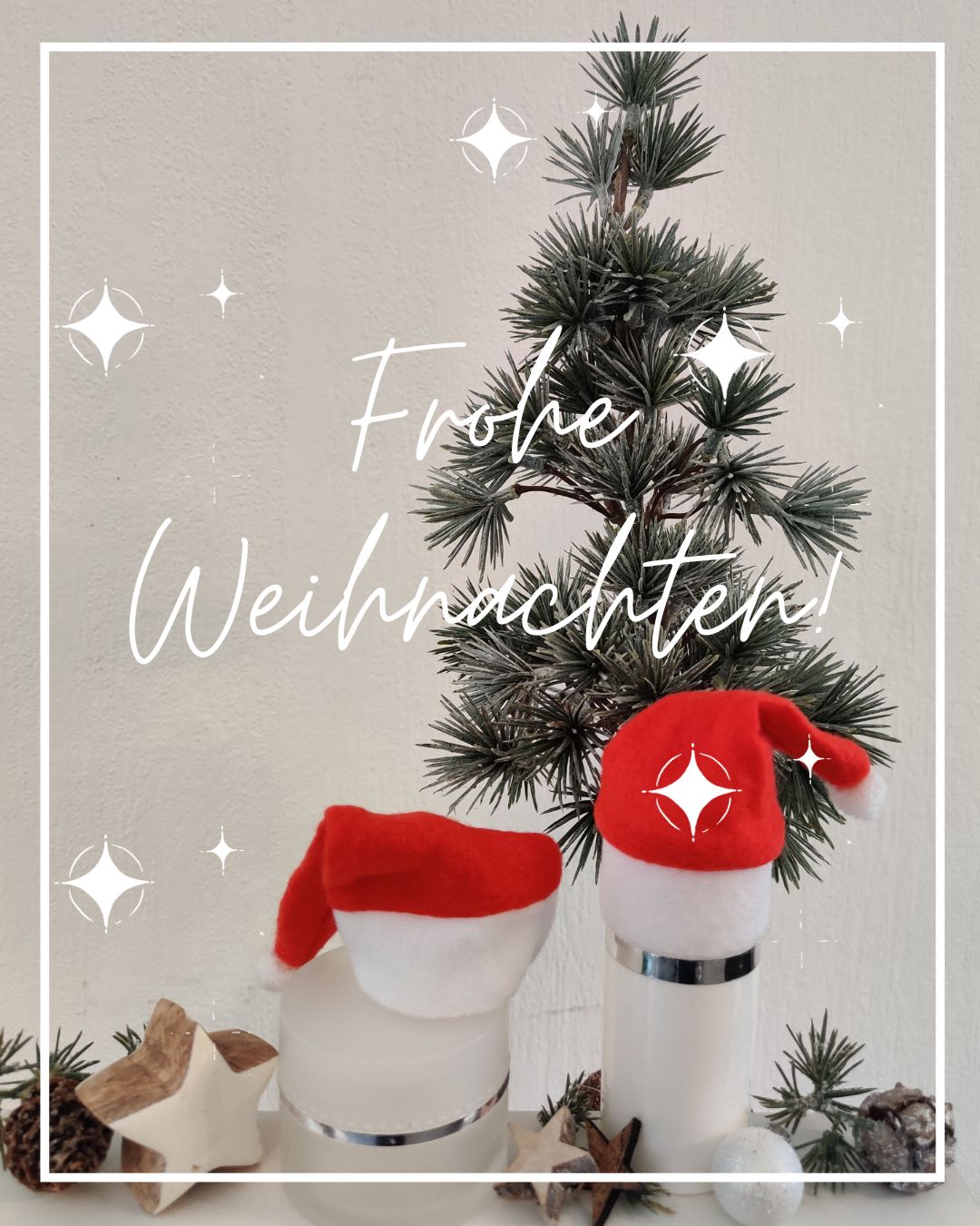 Cremedosen mit Weihnachtsm&uuml;tze